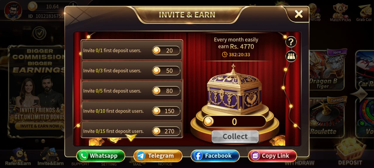 Royal X Casino Game Friends Invitations Earning Ways.