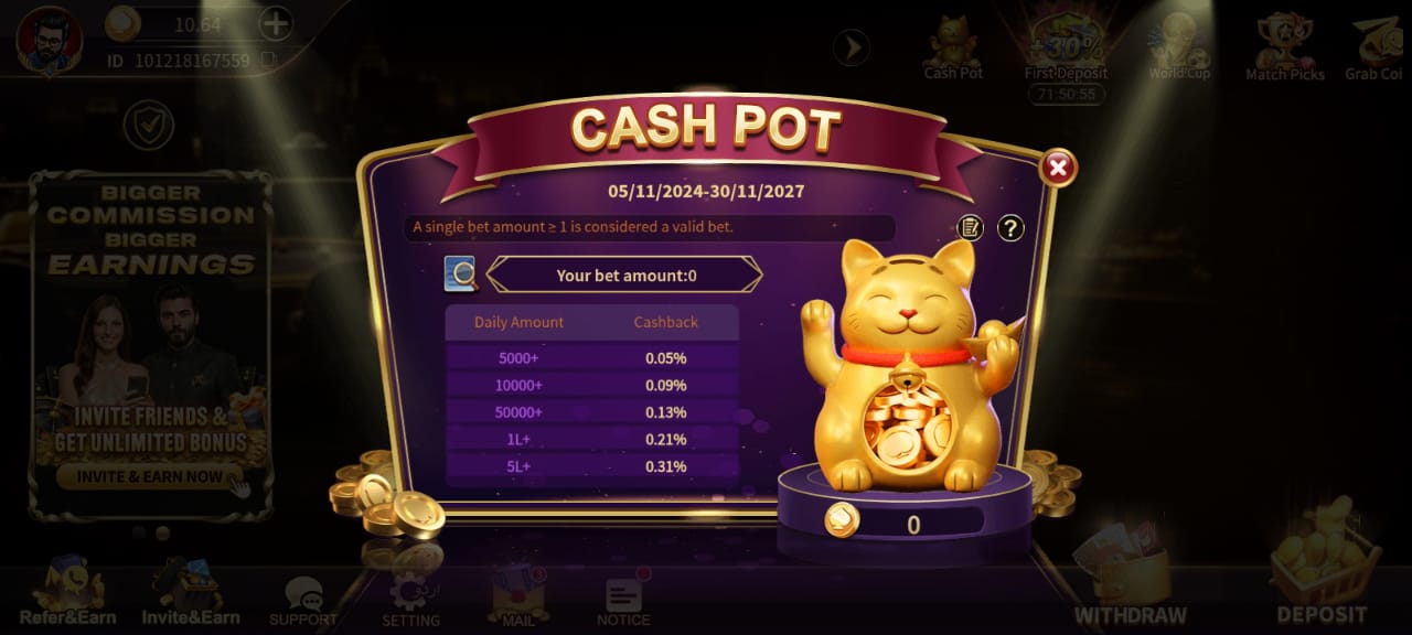 Royal X Casino Game Cash Pot Bonuses and Rewards 